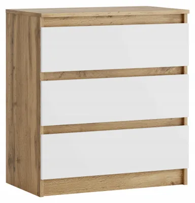 Produktbild von Kommode Wotan/weiß – 70 x 76,5 x 40 cm – 3 Schubladen – Möbel für das Wohnzimmer