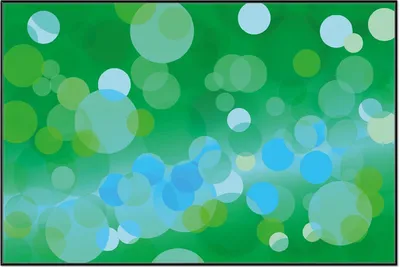 Produktbild von Wallario Wandbild Grüne und blaue Kreise - harmonisches Muster, Größe: 61 x 91,50 cm, Poster mit schwarzem Aluminiumrahmen