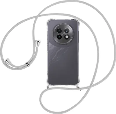 Produktbild von Handykette Backcover-Schutzhülle mit Band (Metall silberfarben) für Realme 13 Plus 5G - silbergrau