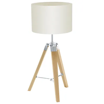 Produktbild von EGLO LANTADA, Beige, Schlafzimmer, Wohnzimmer, Büro, Stoff, Stahl, Holz, IP20, II, E27