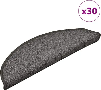 Obrázok produktu pre Schodové rohože 30 ks 56x17x3 cm tmavošedé polkruhové