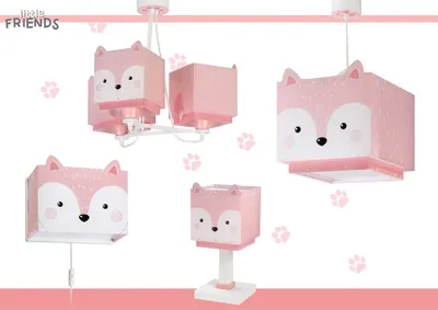 Obrázek produktu pro Závěsné svítidlo do dětského pokoje Dalber Little Fox v růžové barvě E27