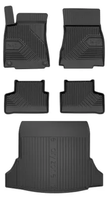 Productafbeelding van Rubberen automatten + kofferbakmat voor Mercedes-Benz CLA C118 2019-2025 (sedan) – 5-delig, zwart, op maat – Wielganizator