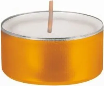 Produktbild von Opferlichte Weiß mit Bernstein-Alu-Hülle 17 x Ø 43 mm, 500 Stück