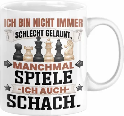 Produktbild von Schach-Spieler Geschenk Tasse Ich Bin Nicht immer Schlecht Gelaunt Schach Kaffee-Becher (Weiß)