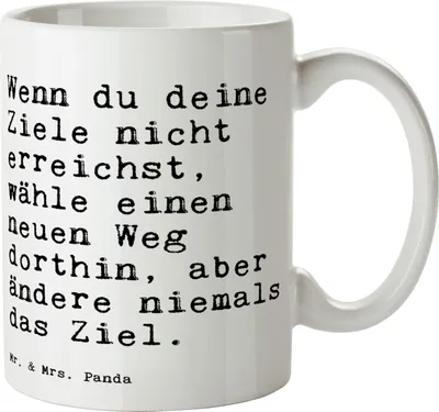 Produktbild von Mr. & Mrs. Panda Kaffeepott Wenn du deine Ziele... - Weiß - Geschenk, Spruch Sprüche Weisheiten Zitate Lustig Weisheit Worte, Kaffeebecher, Teepott, Tasse, Lebensziele