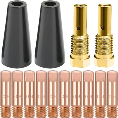 Obrázek produktu pro Sada trysek pro svařování MIG bez plynu, 0,8 mm, 14 kusů, pro svařovací zařízení
