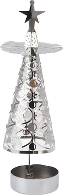 Produktbild von Spinning Candle Halter rotierende Kerzenstick Set für romantische Hochzeits Weihnachtsfeier Silber Schneeflocke
