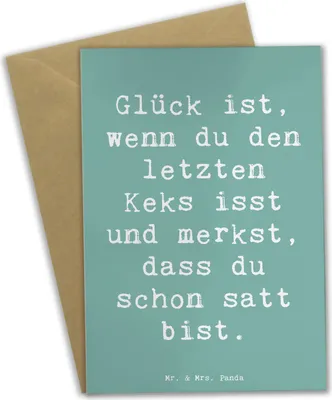 Produktbild von Mr. & Mrs. Panda Grußkarte Spruch Glück Erfüllung - Meeresbrise - Geschenk, Augenblicke genießen, Gefühl, osterkarten, vatertagskarte, einladungskarten, Stimmungen, Natur