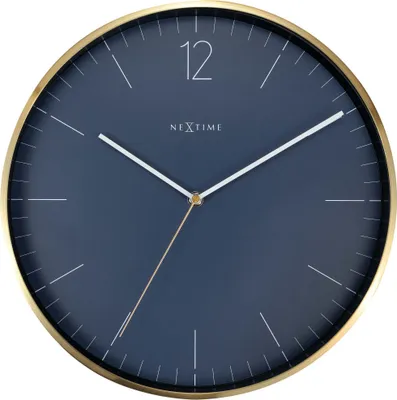 Zdjęcie produktu dla NeXtime Essential Gold, Ściana, Zegar kwarcowy, Okrągły, Niebieski, Złoto, Metal, Szkło