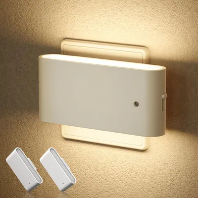 Produktbild von LED Steckdosen-Nachtlicht mit Lichtsensor, Weiß, 2er Set