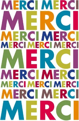 Image de Carte de table « Merci » en film plastique argenté, format 15 x 15 cm
