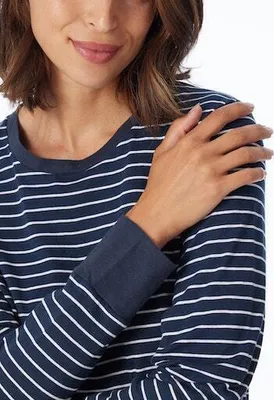 Produktbild von Uncover by Schiesser Damen Pyjama UNCOVER Nightwear - dunkelblau - Größe 40