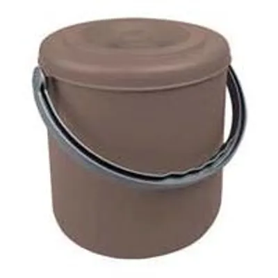 Immagine prodotto di Pattumiera Tonda Eureka Tortora Con Coperchio In Polipropilene  - cm.27x29h. lt.15