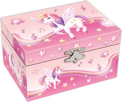 Produktbild von Harlekijn Schmuckkästchen - Musikdose Einhorn Regenbogen Schmuckbox