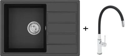 Productafbeelding van Spoelbak SAT, zwart, model SETSATSINK4 - SETSATSINK4