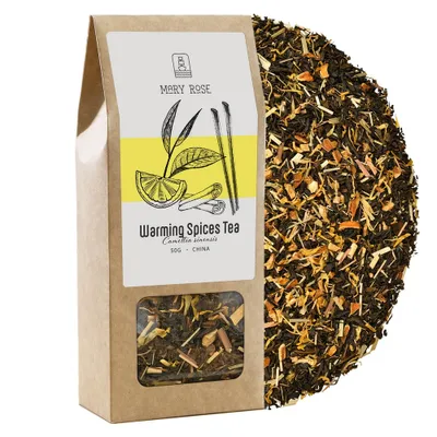 Produktbild von Mary Rose - Schwarzer Tee Warming Spices 50g - Yunnan, Zimt, Orange, Nelke, Cayennepfeffer - Wärmend, Aromatisch, Belebend - Aus China