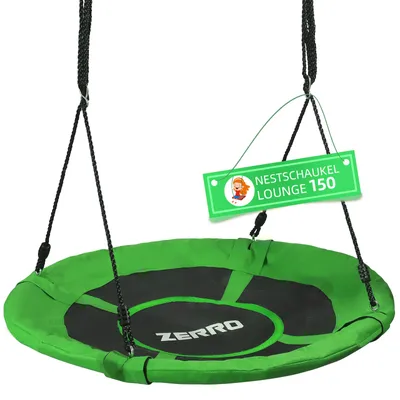 Produktbild von ZERRO Nestschaukel Outdoor & Indoor bis zu 150kg Höhenverstellbare Ø120cm Netzschaukel für Kinder und Erwachsene,Grün