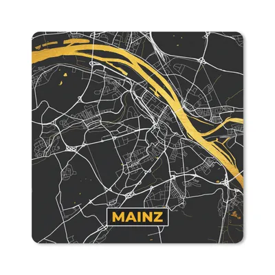Produktbild von MuchoWow® Mauspad Mousepad Mainz - Stadtplan - Karte - Deutschland - Gold 30x30 cm - Mousepads - Maus Mat - Pad - Mausunterlage - Gaming