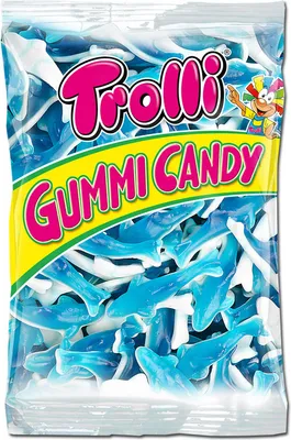 Produktbild von Trolli Haifische, Fruchtgummi mit Schaumzucker, 1 kg Beutel