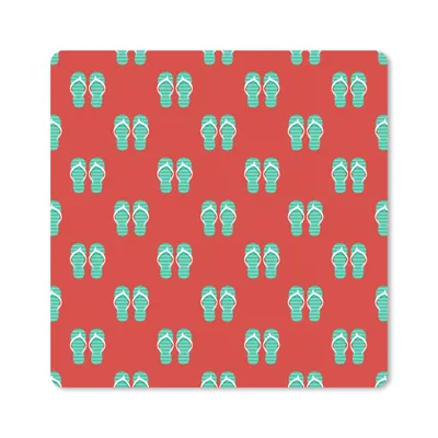 Produktbild von MuchoWow® Mauspad Mousepad Sommer - Pantoffeln - Rot 30x30 cm - Mousepads - Maus Mat - Pad - Mausunterlage - Gaming