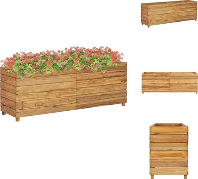 Zdjęcie produktu dla vidaXL Podwyższona grządka 150x40x55 cm z litego drewna tekowego i stali - Donice i doniczki