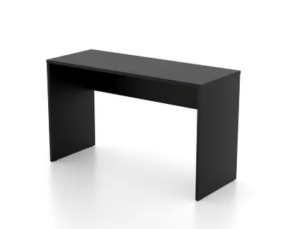 A black desk on a white background.