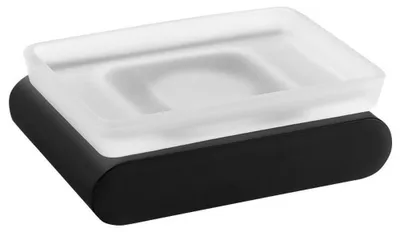 Produktbild von FLORI Seifenschale, Milchglas, Schwarz matt