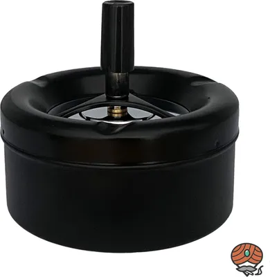 Produktbild von Angelo Schleuderaschenbecher / Drehascher komplett schwarz, 11 cm