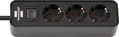 Image de Brennenstuhl Steckdosenl. Ecolor 3-x schwarz/schwarz Schalt