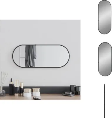 Image de vidaXL Miroir mural noir 50x20 cm ovale - Miroir