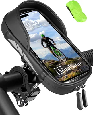 Productafbeelding van Telefoonhouder fiets waterdicht - Stuurtas - Voor telefoons tot 7 inch