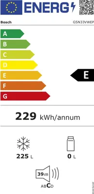 Produktbild von Bosch GSN33VWEP Freistehender Gefrierschrank 225 L Superfrost-Taste
