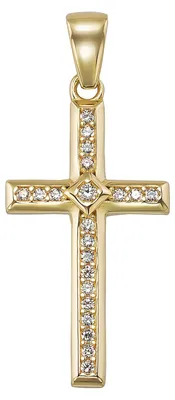 Produktbild von trendor 21834 Anhänger Kreuz Gold 333/8K mit Zirkonia 21 mm