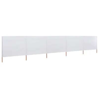 Zdjęcie produktu dla vidaXL 5-częściowa tkanina przeciwwiatrowa 600 x 80 cm piaskowa biel