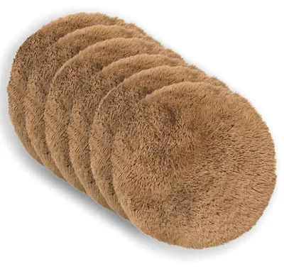 Image de vidaXL, housses de coussin, 6 pièces, modèle HEERLEN, couleur taupe, diamètre 60 cm, en polaire