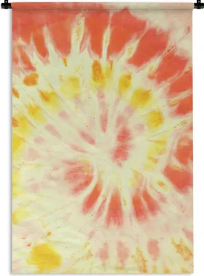 Produktbild von MuchoWow® Wandteppich Wandbehang Krawattenfärbung - Rot - Gelb 120x180 cm Tapisserie Dekoration Wandtuch - Schlafzimmer - Dekorationen für das Haus