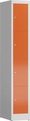 Produktbild von ClassiX Schließfachschrank feuerrot, lichtgrau X-520414, 4 Schließfächer 31,0 x 50,0 x 180,0 cm