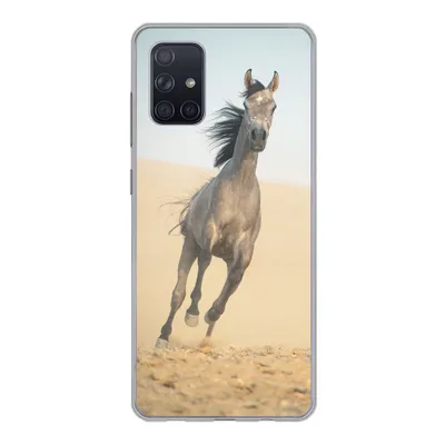 Produktbild von MuchoWow® Handyhülle Schutzhülle Hülle für Samsung Galaxy A51 5G Pferd - Sand - Wüste Silikon Softcase Handy Hülle - Abbildung