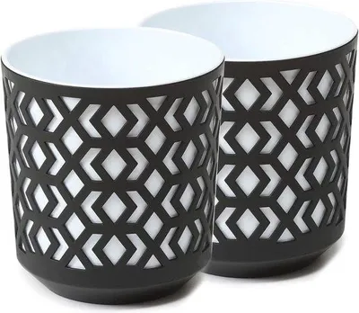 Produktbild von Famanu Blumentöpfe Set von 2 - Matte Pflanzenpotte in Schwarz/Weiß