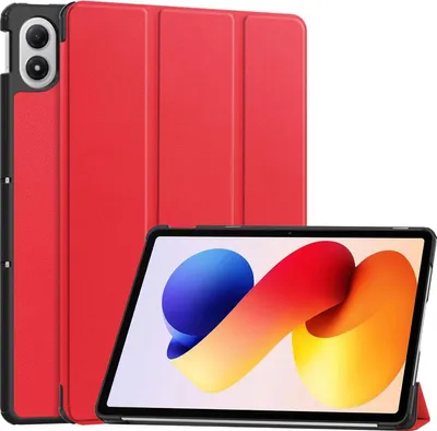 Produktbild von Für Xiaomi Redmi Pad 2 Pro 12.1 Zoll 3folt Wake UP Smart Cover Tasche Hülle Rot