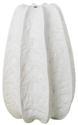 Keramik-Vase mit Streifen, weiß, 42,5 x 28 x 28 cm