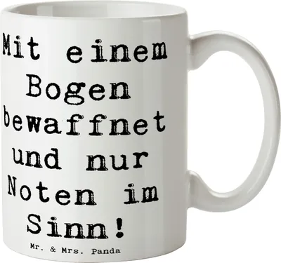 Produktbild von Mr. & Mrs. Panda Teetasse Spruch Violoncello Magie - Weiß - Geschenk, Kaffeebecher, Pott, Musik, Becher, Instrument, Musiktheorie, Tasse, cappuccinotasse, Geschenkidee