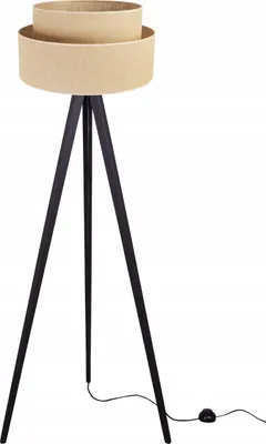 Image de Lampadaire à trois pieds avec abat-jour en bois, 45 cm, Kuchen