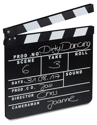 Obrázok produktu pre TRANKIELO® - Drevený filmový klapka – Dekoratívna filmová tabuľa – 26x30 cm – Ideálna na tematické párty