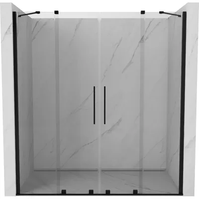 Obrázok produktu pre Mexen Velar Duo posúvacie sprchové dvere 180 cm, Priehľadné, Čierne - 871-180-000-02-70