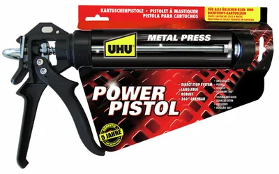 Produktbild von UHU Kartuschenpresse POWER PISTOL MET 360 Grad drehb. 6 Stk