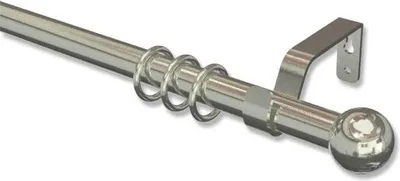Produktbild von Interdeco Gardinenstange, Vorhangstange Edelstahl-Optik Modell Nova Bowl, ausziehbar, 16/19 mm Ø 120-230 cm