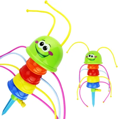 Produktbild von Wassersprinkler Kinder Raupe Splashing Sven, Wasserspielzeug für den Gartenschlauch Sprinkler Höhe ca. 36 cm inkl. Erdspieß