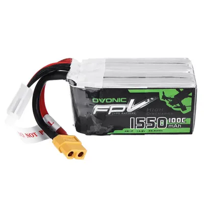 Zdjęcie produktu dla Akumulator litowo-polimerowy 1550mAh 14.8V 100C 4S XT60 do modelarstwa, dronów, multicopterów, quadrocopterów jak 4S1P